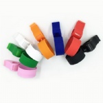 Silicone slap bracelet with whistle